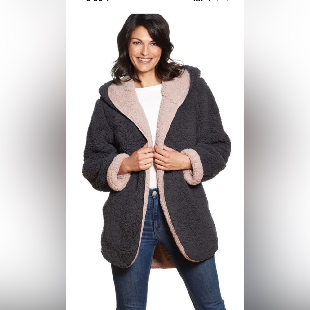 Weatherproof Pink and Gray Teddy Jacket